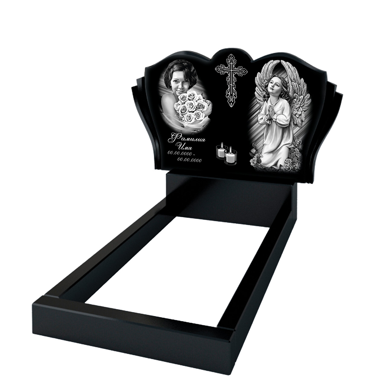 Горизонтальный памятник: модель D-04